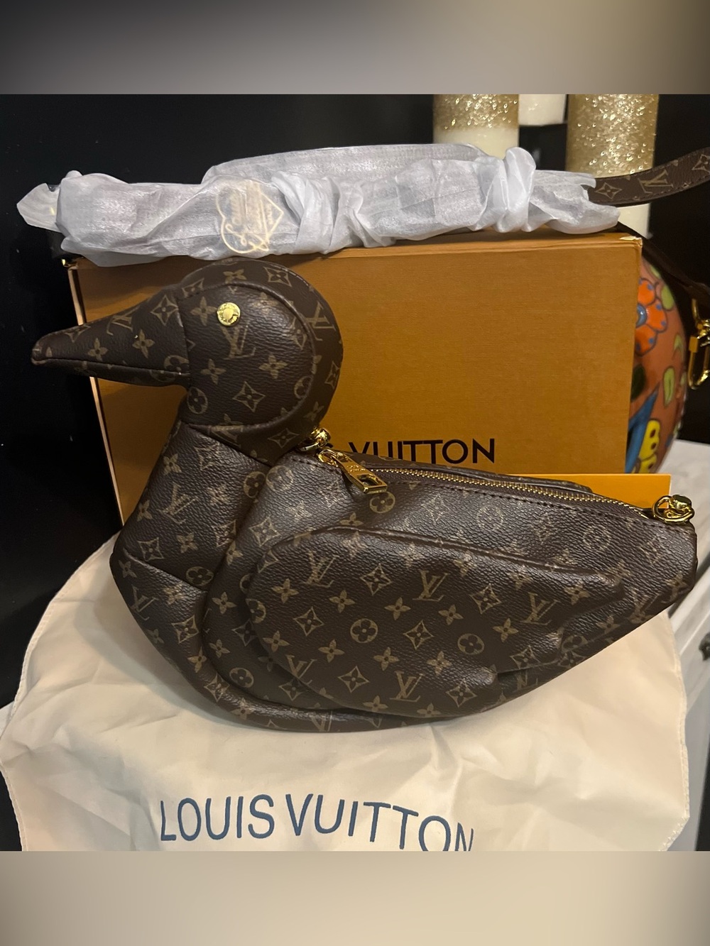 Luxury Fashion Design Brown Monogram Duck Crossbody-NIB